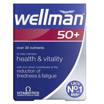 Vitabiotics Wellman 50+ pentru bărbați peste 50 de ani, 30 comprimate