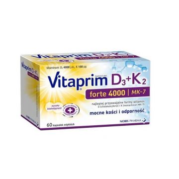 Vitaprim D3 Forte 4000 + K2, 60 capsule