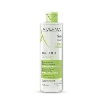 A-Derma Biology Apă micelară organică hidratantă de curățare 400 ml