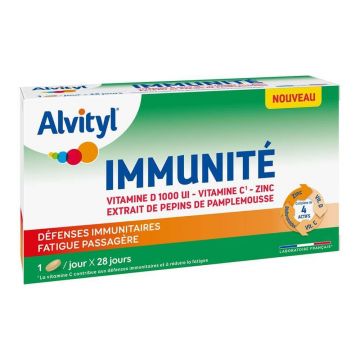 Alvityl Immunity - Vitamine D, C, zinc, extract de semințe de grapefruit 28 comprimate
