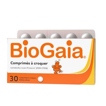 Biogaia comprimate masticabile X30 cu aromă de lămâie