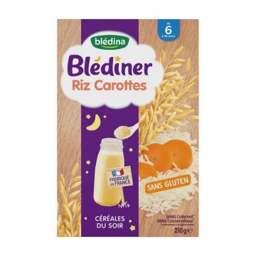Blédina Blediner Cereale Orez Morcovi De la 6 luni 210g