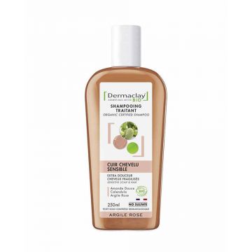 Dermaclay Șampon organic de tratament pentru scalp sensibil Argilă roz 250ml