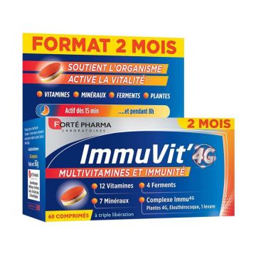 Forté Pharma ImmuVit'4G Vitamine, minerale și fermenți pentru imunitatea seniorilor 60 de comprimate tri-stratificate