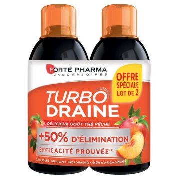 Forté Pharma TurboDraine Ceai verde - Piersică 2x500ml