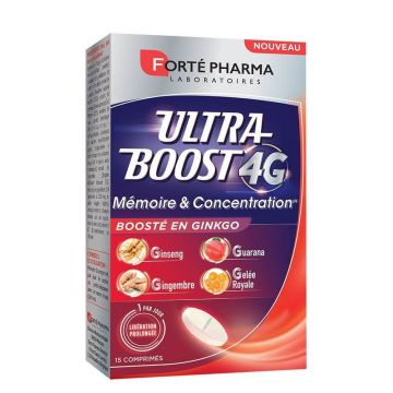 Forté Pharma Ultra Boost 4G Memorie și concentrare Ginseng Ginkgo 15 comprimate