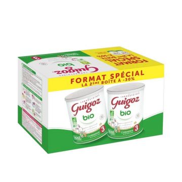 Guigoz Organic Lait De Croissance En Poudre 3 Format Spécial De 10 Mois À 3 Ans 2x800g