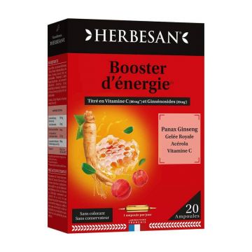 Herbesan Panax Ginseng Meyer Tonus Et Energia 20 Vials Booster D'Énergie 300 ml