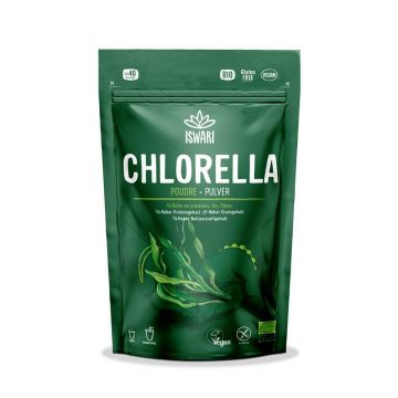 Iswari Super Aliment Pur Chlorella pulbere organică 125g