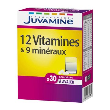 Juvamine 12 vitamine și 9 minerale în 30 de comprimate