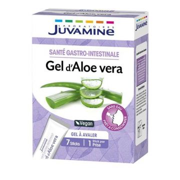 Juvamine Gastrointestinal Wellbeing Aloe Vera Gel 7 bețișoare de înghițit
