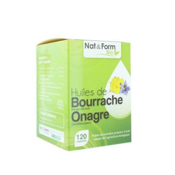 Nat&Form ENOTHER ȘI BORAGE ORGANIC 120 capsule