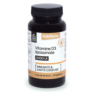 Nat&Form Vitamine D3 lipozomale 2000 UI Sănătate imunitară și osoasă 30 capsule
