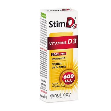 Nutreov Stim D3 Vitamina D3 pentru imunitate și sănătatea oaselor și a dinților 20ml