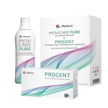 Pachet soluție multifuncțională Menicon MeniCare Pure + Progent