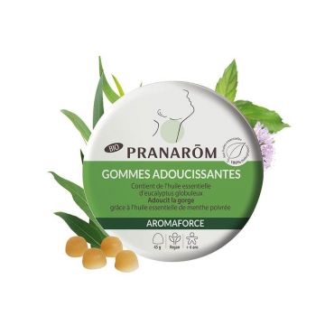 Pranarôm Aromaforce Bomboane organice calmante Eucalipt și mentă 45g
