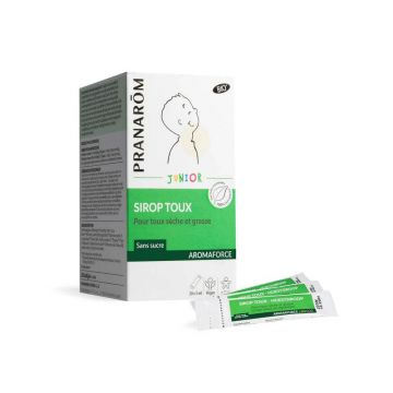 Pranarôm Aromaforce Organic sirop de tuse uscată și uleioasă Junior De la 2 ani 20 sticksuri de 5ml