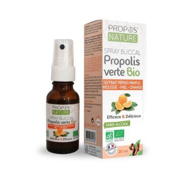Propos'Nature Spray bucal cu propolis verde organic, grapefruit și miere de portocale 20ml