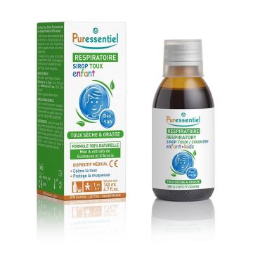 Puressentiel Sirop respirator pentru tuse uscată și dureri în piept Copii de la 1 an 140 ml