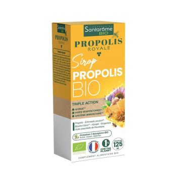 Santarome Propolis Royale triplu acțiune sirop de propolis organic 125 ml