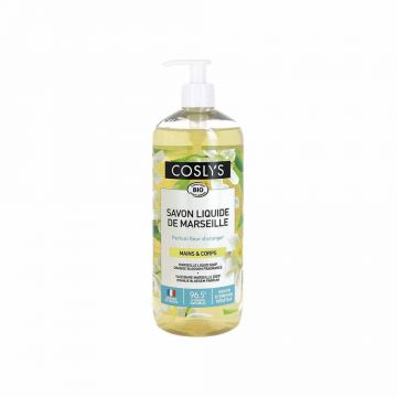 Săpun lichid Coslys Marseille Floare de portocal Bio pentru mâini și corp 1L