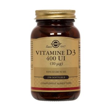 Solgar Vitamine D3 400ui 250 Capsule Apărarea imunitară 250 capsule