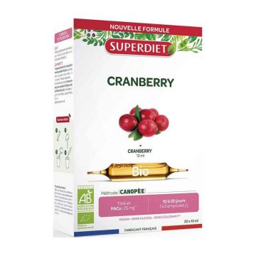 Superdiet Organic suc de merișor 20 fiole