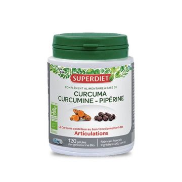 Superdiet Turmeric Curcumin Organic Piperine 120 Gels