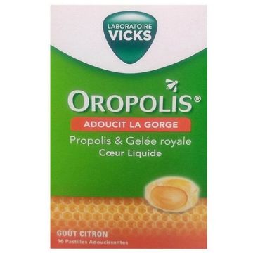 Vicks Oropolis Coeur Liquide Gelee Royale Taste Lemon 16 pastile