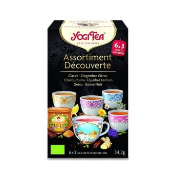 Yogi Tea Assortiment Decouverte Classic + Lemon Ginger + Turmeric Chai + Women's Balance + Detox + Night
