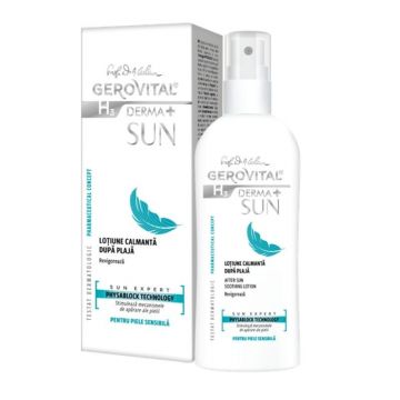 Lotiune calmanta dupa plaja H3 Derma+ Sun, 150 ml, Gerovital