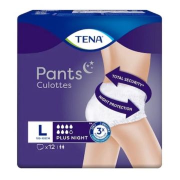 Scutece adulti TENA Pants Plus Night Large, 12 bucati