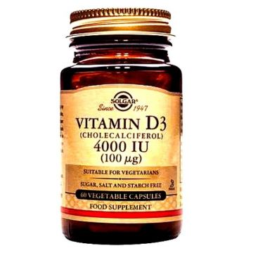 Solgar Vitamin D3 4000 UI, 60 capsule