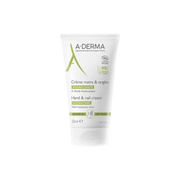 A-Derma Cremă hidratantă pentru mâini și unghii cu acid hialuronic bio 50ml
