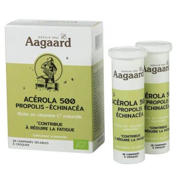 Aagaard Organic Acerola 500mg + Propolis + Echinacea x20 comprimate