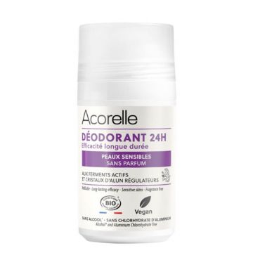 Acorelle Deodorant Roll-On 24h Peaux Sensibles Bio Certifié Piele sensibilă 50ml