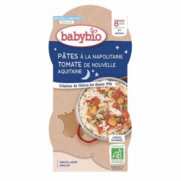 Babybio Bol de hrănire de noapte 8 luni organic 2x200g