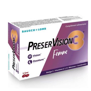 Bausch&Lomb Preservision Supliment dietetic pentru ochi și oase pentru femei 3 60 capsule