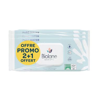 Biolane Expert Șervețele cu apă pură 3x60
