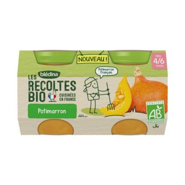 Blédina Les Recoltes Borcane de dovleac delica bio 4 până la 6 luni 2x130g