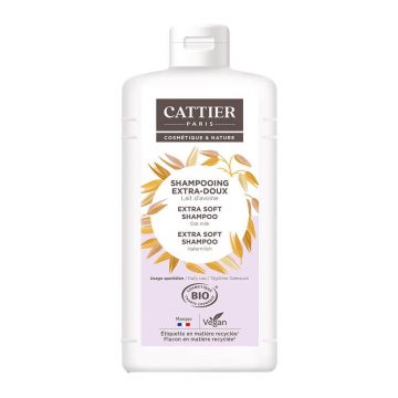 Cattier Șampon Extra-Delicat Utilizare zilnică Lapte de ovăz Bio 1l