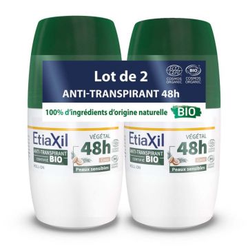 Etiaxil Antiperspirant Deodorant roll-on cu nucă de cocos Bio piele sensibilă 2x50ml