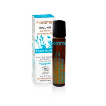Florame Roll-on cu uleiuri esențiale organice pentru pielea tânără 5ml