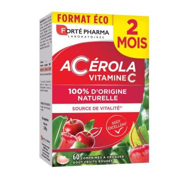 Forté Pharma Acerola bogat în vitamine naturale C 60 comprimate masticabile