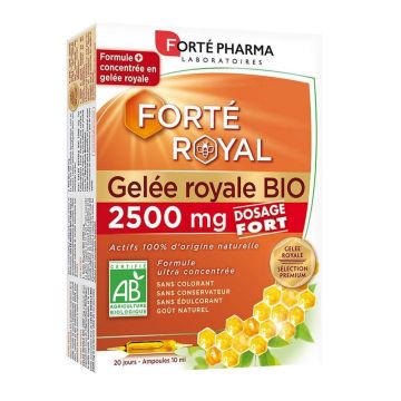 Forté Pharma Forté Royal Organic Royal Jelly 2500 mg doză puternică 20 fiole de 10 ml