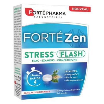 Forté Pharma Forté Zen Stress flash cu ashwagandha aromă de mentă 10 comprimate orodispersabile