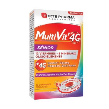 Forté Pharma MultiVit'4G Multivitamine pentru seniori bogate în calciu 30 comprimate