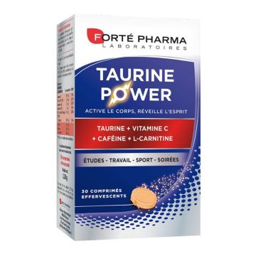 Forté Pharma Taurine Power îmbogățit cu cofeină și L-carnitină 30 comprimate efervescente