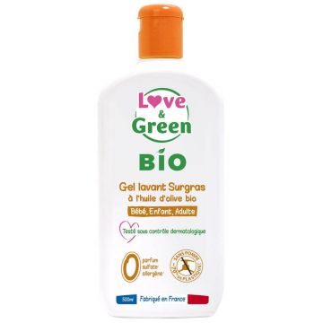 Gel de curățare Love&Green Superfat pentru piele sensibilă și uscată 500ml