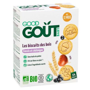 Good Gout I Bois Biscuiți cu coacăze negre și castane de la 12 luni 80 g (x4 pliculețe)